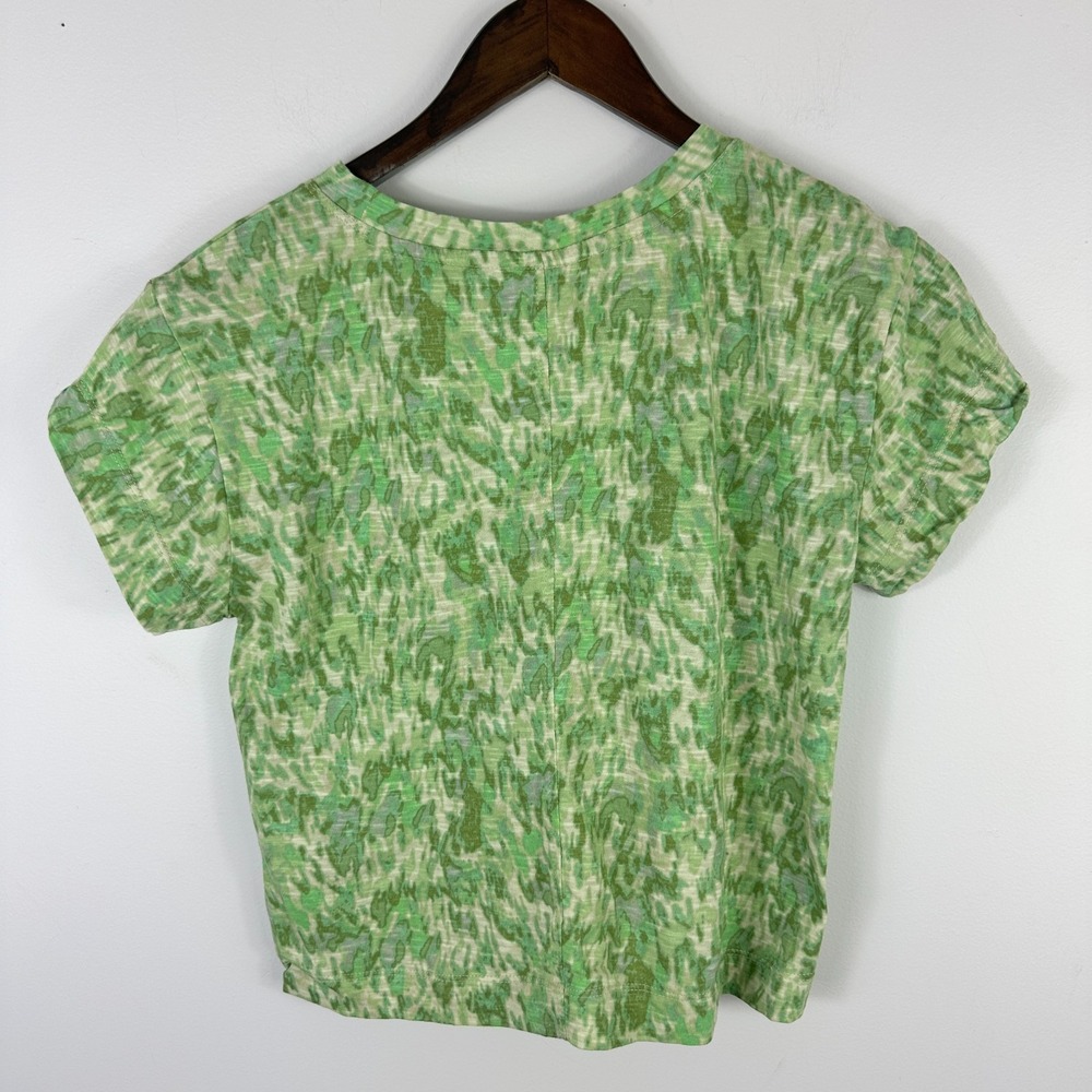 Pilcro Anthropologie Green Short Sleeve Top Women XS Granola Earthy Indie Cotton - Picture 5 of 7